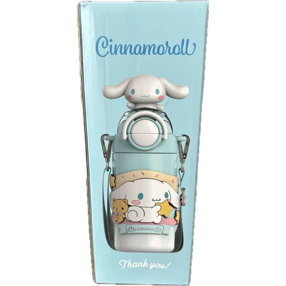Sanrio Cinnamoroll Insulated Bottle 600mL Blue Push Button Lid With Straw